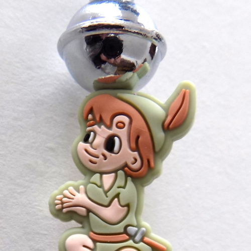 Ouvre-lettres , coupe papier à perles , peter pan , coloris argent/kaki.