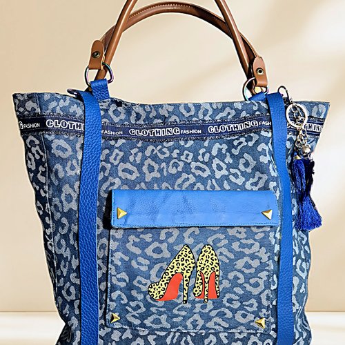M'elle léopard en jeans /sac