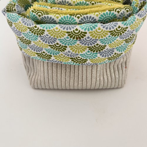 Lingettes réutilisables avec leur panière