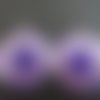 Boucles d'oreilles rondes couleur violet deux tons sur métal argenté