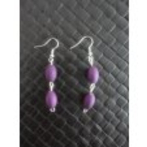 Boucles d'oreilles olives prune