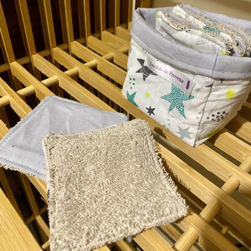 Lot cotons réutilisables etoiles