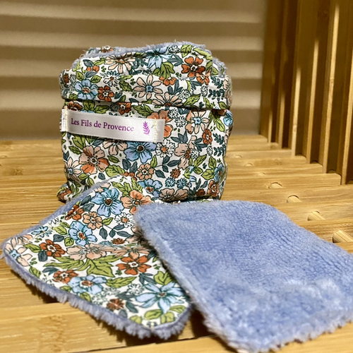 Lot cotons réutilisables champ floral
