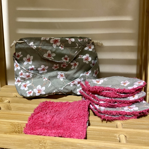 Lot cotons réutilisables cerises