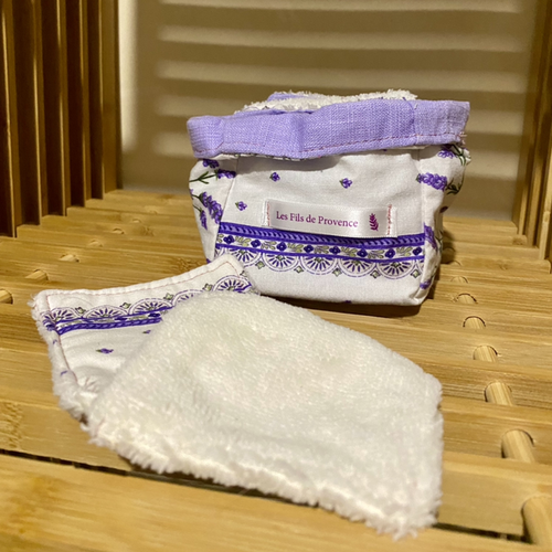 Lot cotons réutilisables lavande