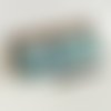 Porte chéquier en lin beige et tissu japonais vagues turquoise et doré / etui chéquier personnalisable