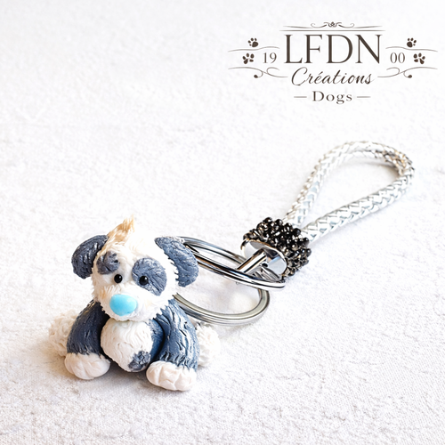 Porte clé chien en fimo, porte clef animaux en fimo, bijoux animaux fait main