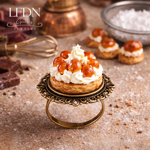 Bague gâteau en fimo, bijoux gâteaux, bijoux gourmands