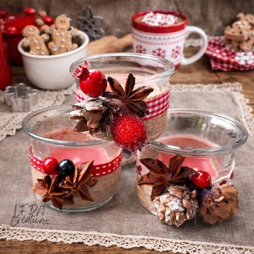 Bougies noël fait main, décoration bougies pomme de pin, décoration de fêtes