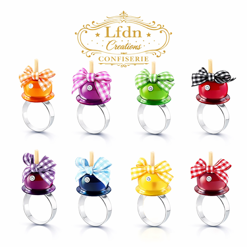 Bagues pomme d'amour en fimo, bijoux pomme, bijoux gourmands