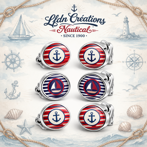 Boucle d'oreilles esprit marin, boucles d'oreille ancre, bijoux fantaisie mer