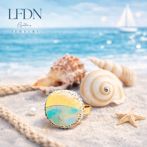 Bague macaron marin ,bijoux macaron en fimo, bijoux gourmands