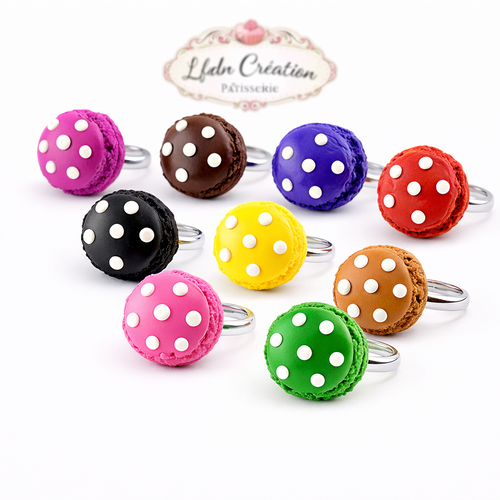 Bague macaron en fimo, bijoux gourmands, bijoux fantaisie