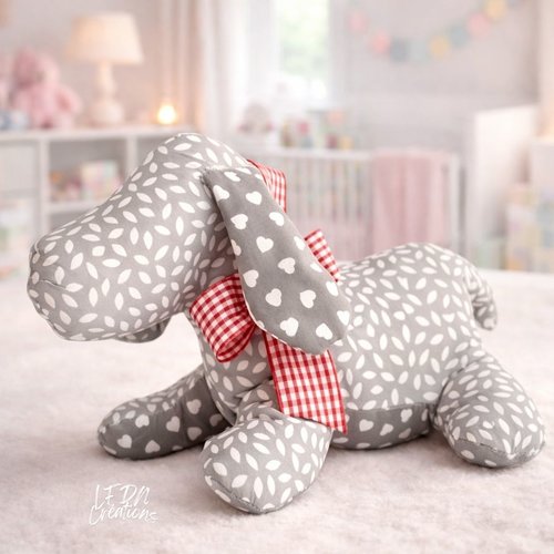 Chien en tissu, décoration animaux, décoration chambre enfant, doudou chien