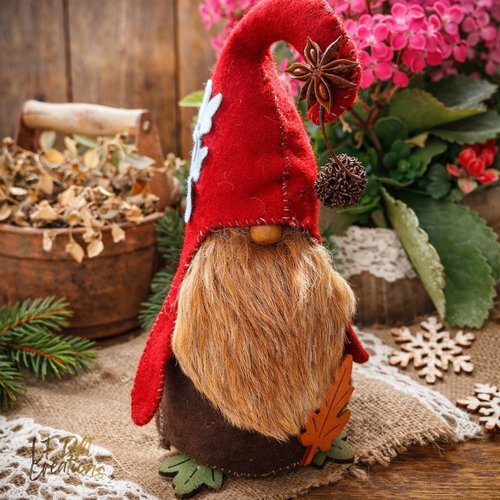 Gnome de noël en tissus, gnome en feutrine, déco scandinave, décoration de noël en tissu