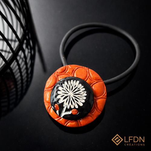 Collier artisanal femme – pendentif rond fleur japonaise – bijou fait main unique – collection escale au japon