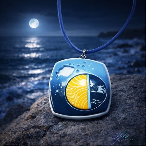 Collier "tropical beach", collier polymère tropical, bijoux marin, bijoux été plage, collier fimo été