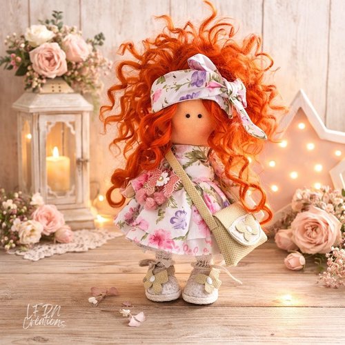 Poupée en tissu tilda fait main, poupée karmalek, poupée de décoration ooak
