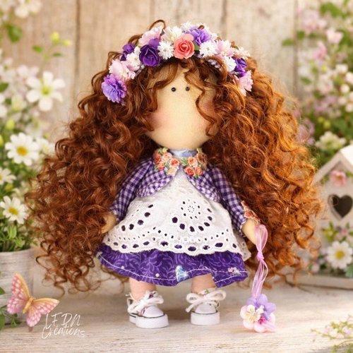 Poupée en tissu tilda fait main, poupée karmalek, poupée de décoration ooak