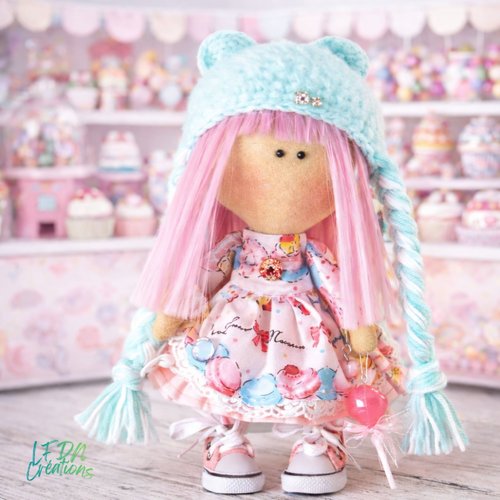 Poupée en tissu tilda, déco fairy, poupée karmalek, poupée de décoration ooak