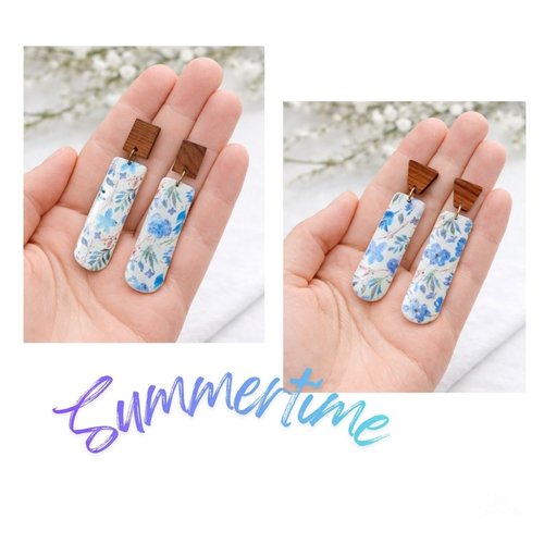 Boucles d'oreille liberty bleu