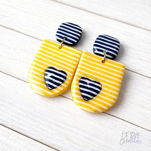 Boucles d'oreille polymère marin, boucles d'oreille été mer