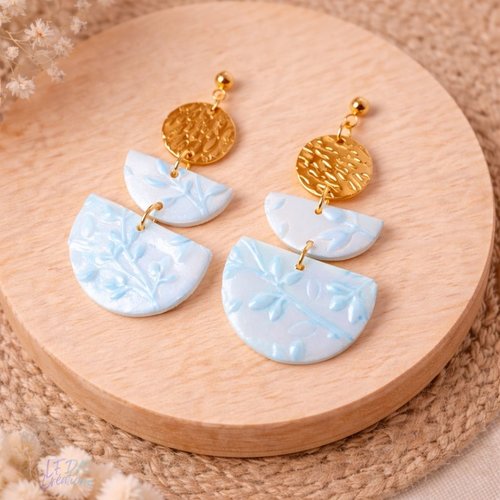 Boucles d'oreille en pâte polymère collection oleflores