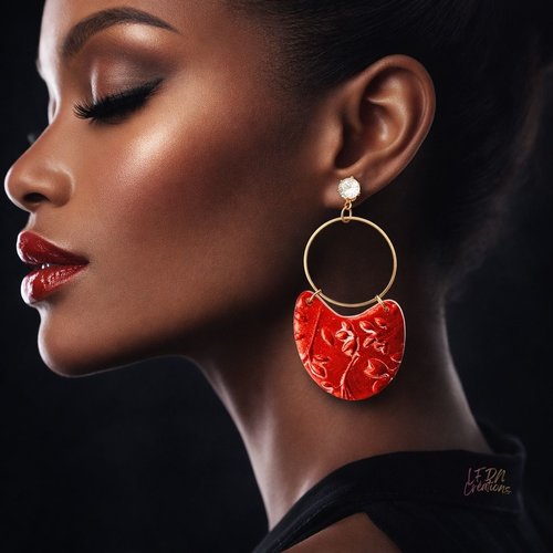 Boucles d'oreille en pâte polymère faite main collection oleflores