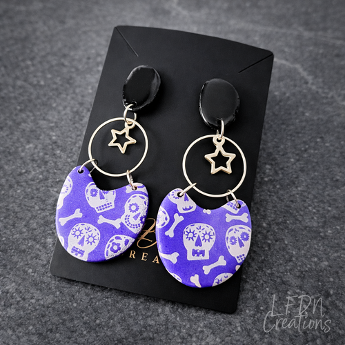 Boucles d'oreille polymère halloween dia de los muertos