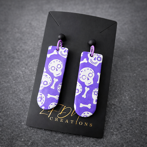 Boucles d'oreille polymère el dia de los muertos
