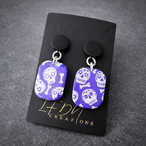 Boucles d'oreille polymère el dia de los muertos