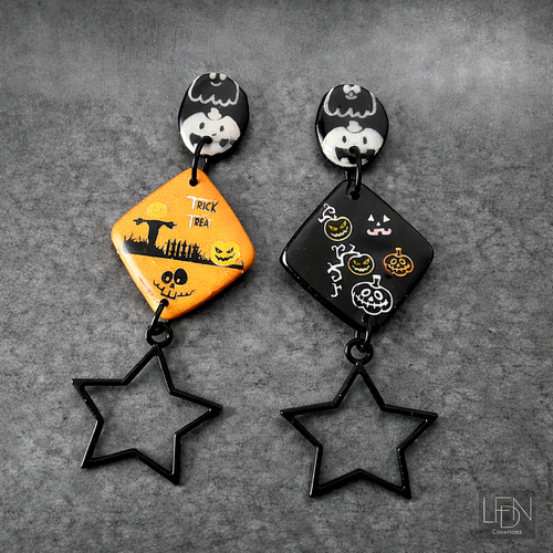 Boucles d'oreille polymère trick or treat halloween