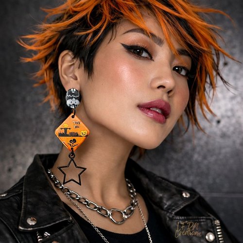 Boucles d'oreille polymère trick or treat halloween