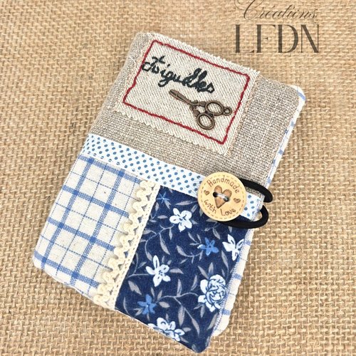 Carnet à aiguilles en tissu patchwork