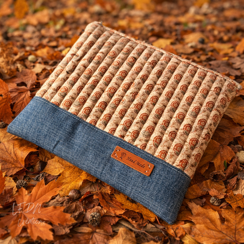 Housse, étui, pochette pour tablette/ipad 9.7 pouces matelassée fait main