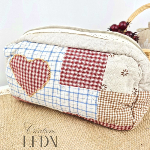 Trousse de toilette patchwork & quilting fait main
