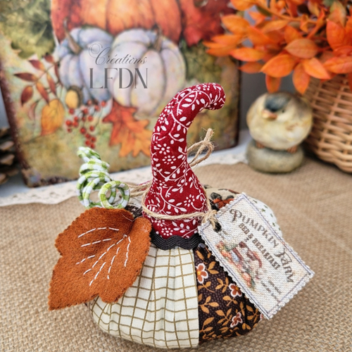 Citrouille en tissus patchwork