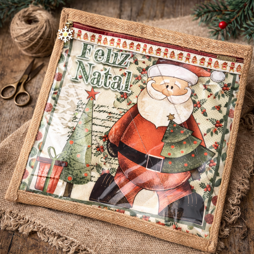 Organiseur couture en tissu motif père noël