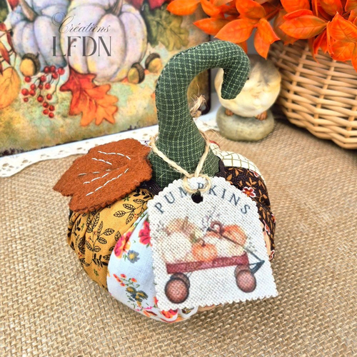 Citrouille en tissus patchwork