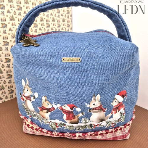 Vanity de noël artisanal en jean