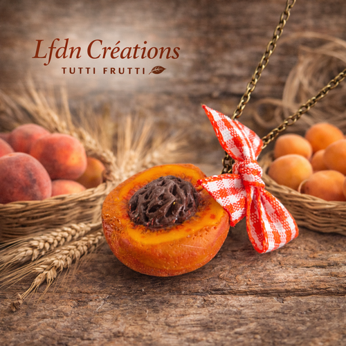 Collier pêche miniature en pâte polymère - destock