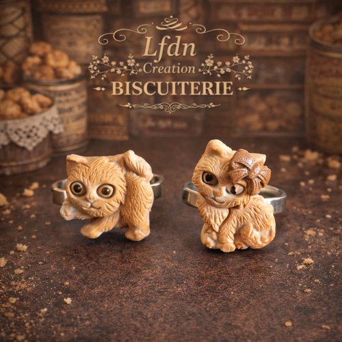 Bagues biscuit chats (x2 modèles) – destock