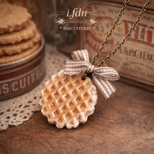 Collier gaufre biscuit – destock