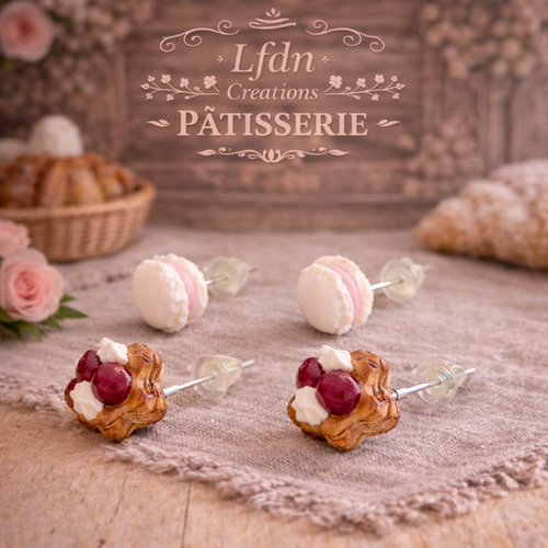 Boucles d’oreilles mini pâtisserie – destock