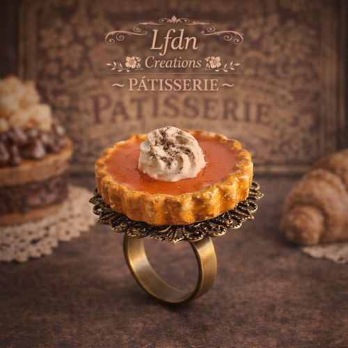 Bague tarte citrouille vintage - destock