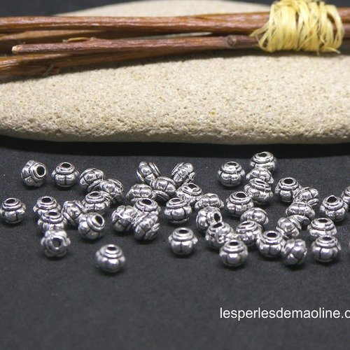 LOT DE 10 PERLES LAITON METAL ARGENTE CLAIR Ø 12 mm CREATION BIJOUX