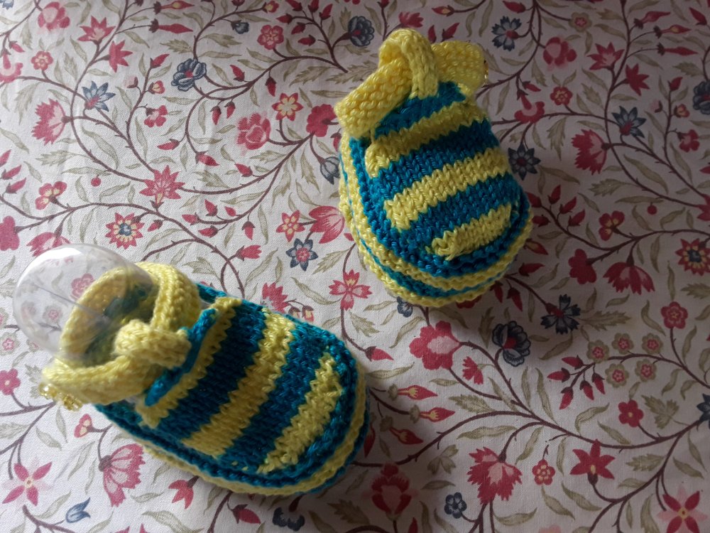 Chaussons Espadrilles Bebe Coton Naissance 3 Mois Tricot Main Un Grand Marche