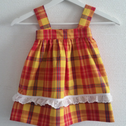 Robe à bretelles madras indémodable festive dress-kids dress