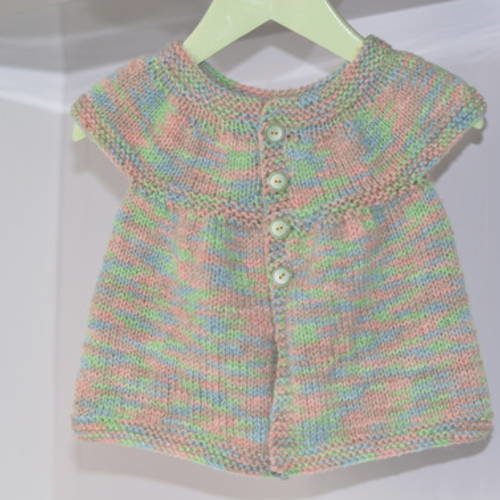 Gilet sans manche tricotée à la main en laine multicolore acrylique 6-12 mois 