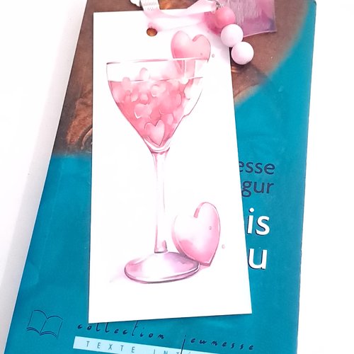 Marque-pages champagne et cœurs